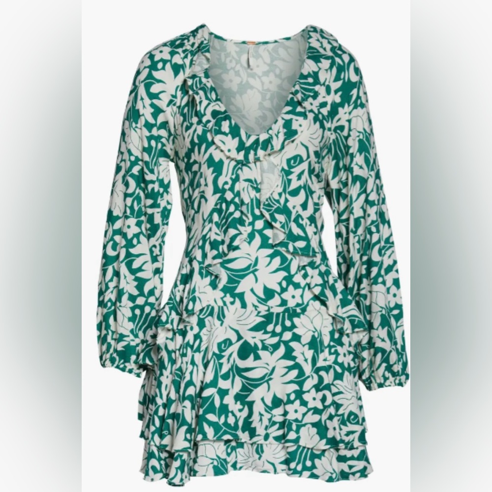 Rebecca Ruffle Long Sleeve Minidress
